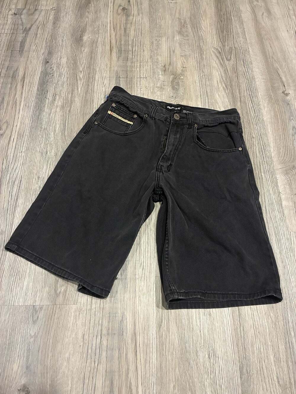 Royal Blue Denim Shorts Size 34 Black Jorts Relaxed Fit